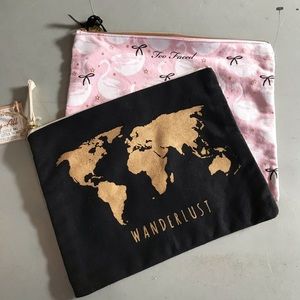 Bundle of 2 Storage Carry On Travel Makeup Bags